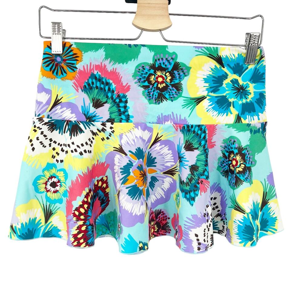 Victorias Secret Womens Beach Tropical Vacay Floral Mini Swim Skirt Size S Green